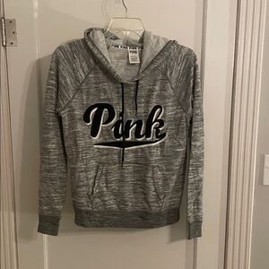 PINK Victoria's Secret Gray Hoodie with Black Logo